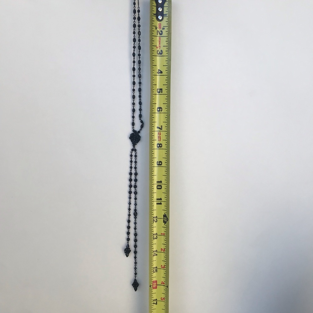 Black tassel choker. Liz Claiborne 15” length with 9” tassels - Picture 8 of 11